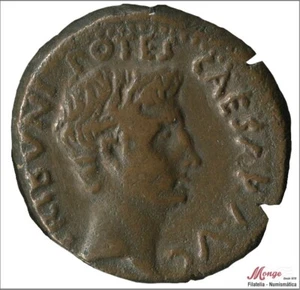 AS Augusto Emerita 27-14dc - A / CAESAR AUG TRIB POTEST - R / P CARISIUS LEG AU - Picture 1 of 2