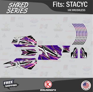 Graphics Kit for STACYC 16E Brushless Electric Bi (All Years)  Shred-dark-purple - Picture 1 of 6