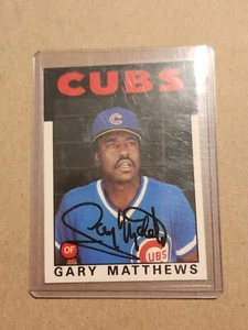 RS5940 1986 Topps #485 Gary Matthews CUBS HAND SIGNED AUTOGRAPH - Bild 1 von 3