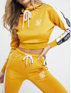 Siksilk Women Recorted 90's sudadera con capucha sudadera mostaza amarillo, SSW-0365 Sz 6 (XXS) - Imagen 1 de 12