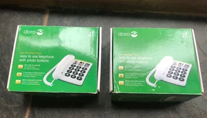 PAIR of Doro PhoneEasy 331ph: Easy Use Phone with Large Photo Buttons Elderly - Picture 1 of 9