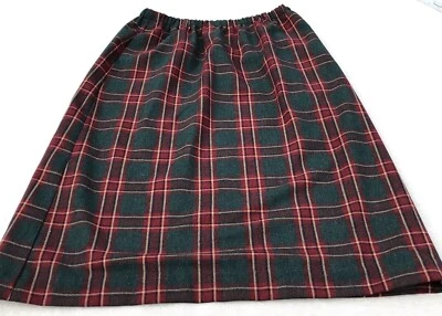 Falda Larga De Colección Años 50 60 Plisada Lana Roja A Cuadros Mujer 10 M EE. UU. MOD Retro Preppy Foto 1 de 4