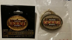 NEW ENGLAND PATRIOTS SUPER BOWL XXXVI PIN & KEY CHAIN (NEW) - Picture 1 of 9
