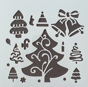 Schablone für Wände-Airbrush-Basteln-Weihnachten-Tannenbäume-Glocken #1982 - Bild 1 von 1