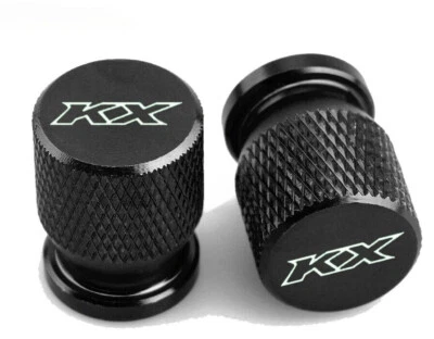 Black motorcycle Wheel Tire Valve caps Cover with O-Ring Seal For KAWASAKI KX - Image 1 of 3