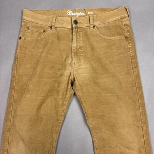 Wrangler Jeans Mens 36x32 Brown Corduroy Pants Western Cowboy Boots Ranch Chore - Picture 1 of 14