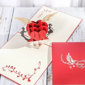 Foldable 3D Pop-Up Gift Card Paper Message Card Birthday Party Gift - Picture 1 of 7