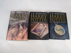 Harry Potter Hardback Books set of 3  First Editions Adult  Bloomsbury Books 5-7 - Picture 1 of 17