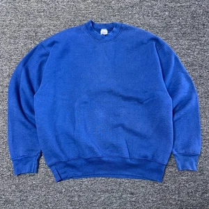 Vintage 80s BVD Blank Pullover Sweatshirt - Mens Sz XL Blue - Picture 1 of 6