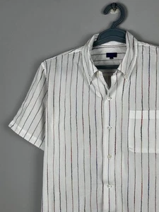 Beams Japan Multicolor Striped Short Sleeve Shirt Size M - Picture 1 of 10