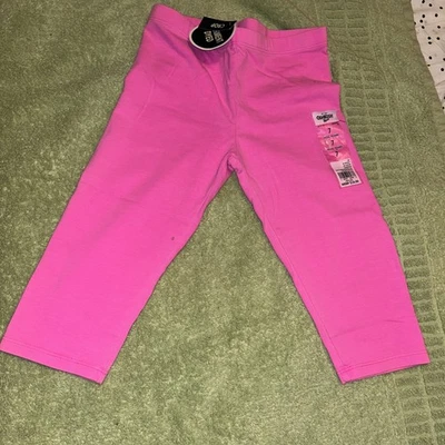 Leggings cropped rosa rosa para meninas Oshkosh nova com etiquetas tamanho 7 - Imagem 1 de 4