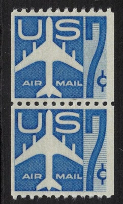 USA Scott C52 vertical coil pair Mint NH (1958) - Image 1 of 2
