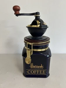 Original Vintage Harrods Knightsbridge Kaffeemühle/Kanister blau - Bild 1 von 9