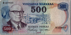 Finland 500 Markkaa  1975