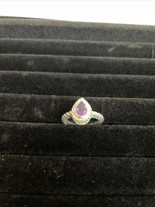 Vintage Judith Ripka Ring Sterlingsilber 925 signiert Amethyst Träne Größe: 5 - Bild 1 von 8