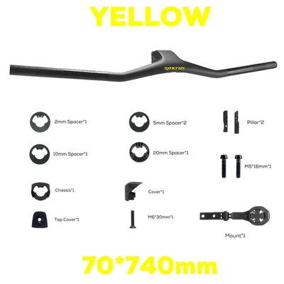 -40° Manillar Integrado MTB Fibra de Carbono Completa 74mm * 70/80mm Accesorios Bicicleta Foto 1 de 4