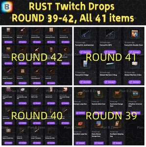 RUST Twitch Drops:ROUNDS 39 + 40 + 41 + 42 DROPS - 41 items, Fast Delivery - Picture 1 of 1