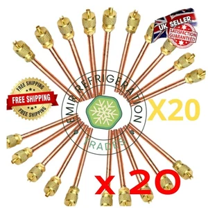 20x Schrader Access Valves 1/4" 10cm 6.3mm Copper R600a R290 R404a R134a - Picture 1 of 1