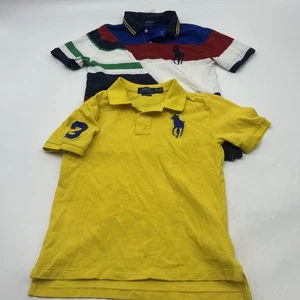 LOT OF 2 Boys Polo Ralph Lauren Polo Shirt BIG Pony MultiColor Size 10-12 MEDIUM - Picture 1 of 13