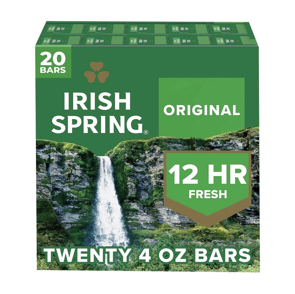 Irish Spring Deodorant Bar Soap Original Clean, 4oz, (20-Pack) Great Price - Image 1 of 1