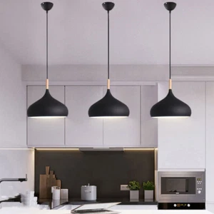 3X Kitchen Pendant Light Bar Lamp Wood Pendant Lighting Modern Ceiling Lights - Picture 1 of 11