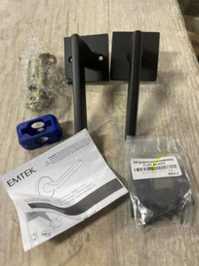 Emtek 5110HLOUS19RH, Passage Square Rosette Lever Set, Right Hand, Flat Black - Picture 1 of 6