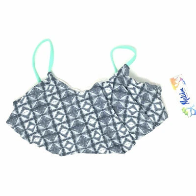 Top de bikini Malibu S pequeño Dream Girl con aros gris verde corbata nuevo con etiquetas Zumiez Foto 1 de 4