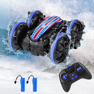 Amphibious Remote Control Car,2.4 Ghz Rotating 360° Waterproof 4WD Stunt Vehicle - Picture 1 of 6