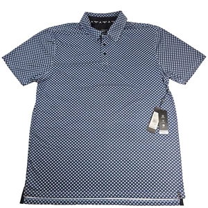 Kenneth Cole Golf Polo Geometric Blue Size XL Stretch Polyester Spandex MSRP-79 - Picture 1 of 7