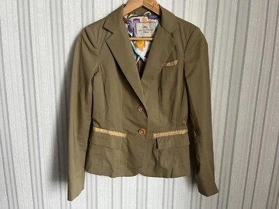 Chaqueta Blazer Damas Etro Milano Beige Algodón 2 Botones Forro Seda 40 Foto 1 de 4