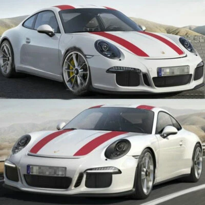 Graphics Decal Racing Stripe Kit For Porsche 911R Bonnet Roof Rear Vinyl Sticker - Image 1 of 4