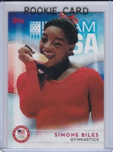 TARJETA DE NOVATO SIMONE BILES Topps Team EE. UU. 2016 Gimnasia Olimpiadas $$ ¡Raro RC! - Imagen 1 de 2