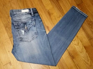 Miss Me Standard Ankle Skinny Jeans Distressed Mid Rise Flap Pockets NWT - Picture 1 of 9