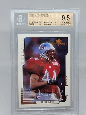 2000 Upper Deck MVP #192 Brian Urlacher BGS 9.5 GEM MINT Chicago Bears HOF RC - Image 1 of 2