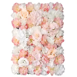 Artificial Rose Flower Wall Hydrangea Panel Bouquet Wedding Party Home Decor NEW - Picture 1 of 23