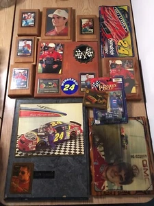 Lot Of 12 Vintage Collectible Jeff Gordon Memorabilia Plaques Cards Toy Car Etc - Picture 1 of 16