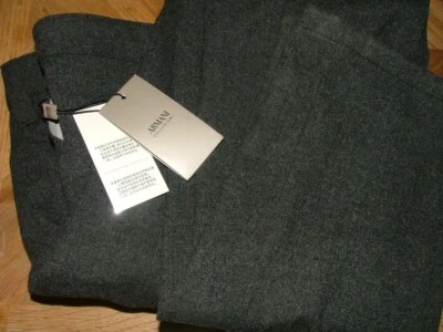 NUEVO WT ARMANI COLLEZIONI PANTALONES DE VESTIR FRANELA TALLA 34 X 36 GRIS HECHO EN TALY #320 Foto 1 de 4