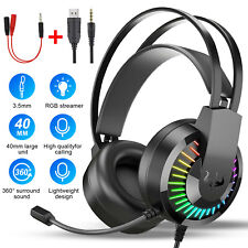 3.5mm Gaming Headset Mic Headphones Stereo Bass Surround for PS4 PS5 PC Xbox One