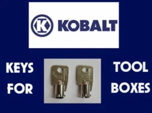 HS01-HS20 0001-20 KOBALT TUBULAR REPLACEMENT KEYS SET OF 2 TOOLBOX FREE SHIPPING - Picture 1 of 1