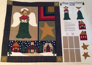 FABRIC QUILT PANEL OLD COUNTRY STORE VILLAGE ANGEL EASY SEW CRAFT OUT OF PRINT - Picture 1 of 1