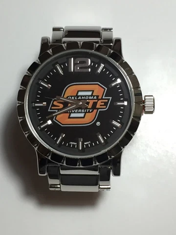 New Oklahoma State Cowboys Mens Watch, Bracelet, Metal, With Free Battery Cover