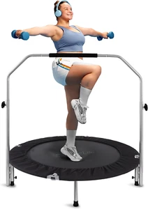 Tragbares & Faltbares Trampolin – 101,6 Cm Mini-Rebounder Mit Verstellbarem Hand - Bild 1 von 7