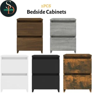 2x Bedside Cabinets – Modern Wooden Nightstand & End Table for Bedroom - Picture 1 of 30