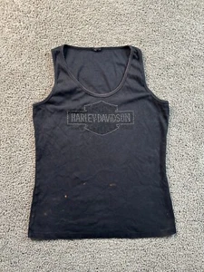 Harley Davidson Shirt Womens Large Black Florida Pelican Tank Top Lades FLAW - Picture 1 of 14