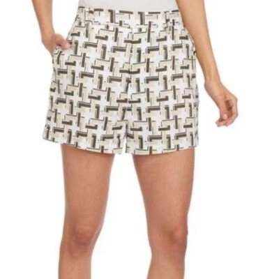 Pantalones Cortos Equipment Mujer Marrón Blanco Lino Forrados Foto 1 de 4