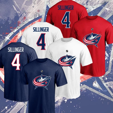 SALE!!! Cole Sillinger #4 Columbus Blue Jackets Name & Number T Shirt S_5XL Cover