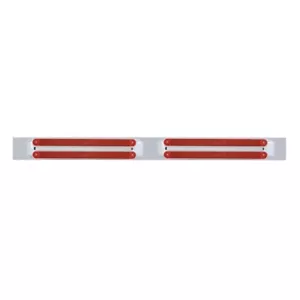 Chrome Top Mud Flap Plate w/ Four 10 LED 9" Light Bars - Red LED/Red Lens - Bild 1 von 6