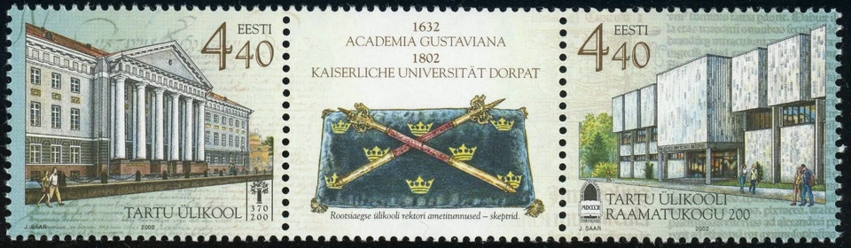 Юбилейные почтовые марки Эстонии No440 Тартуского университета 2002 Eesti MLH - Изображение 1 из 1