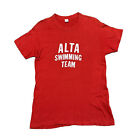 VTG 60s Alta Swim Team Mounted Collar Single Stitch T Shirt Varsity Sports Iowa