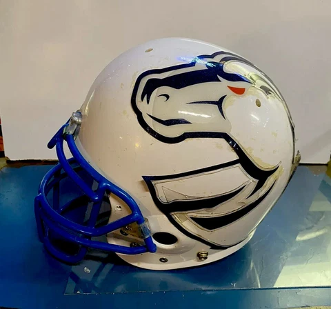 BOISE STATE BRONCOS WHITE SCHUTT XP FULL SIZE REPLICA FOOTBALL HELMET Cover
